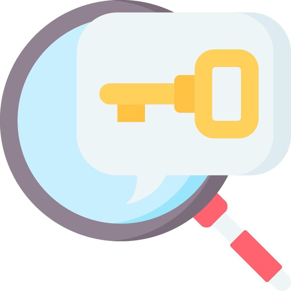 Key icon with magnifying glass illustration vector