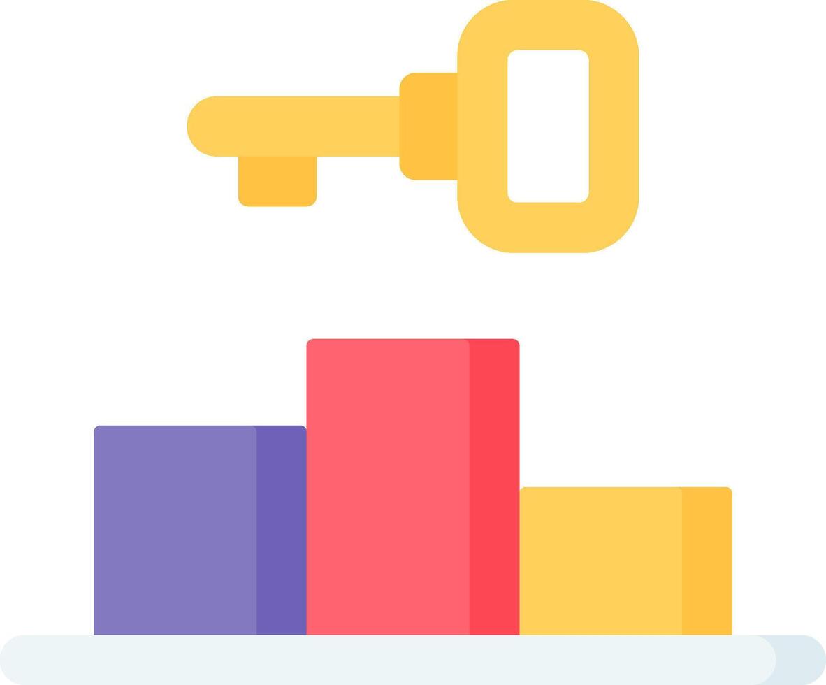 Key icon with bar chart vector