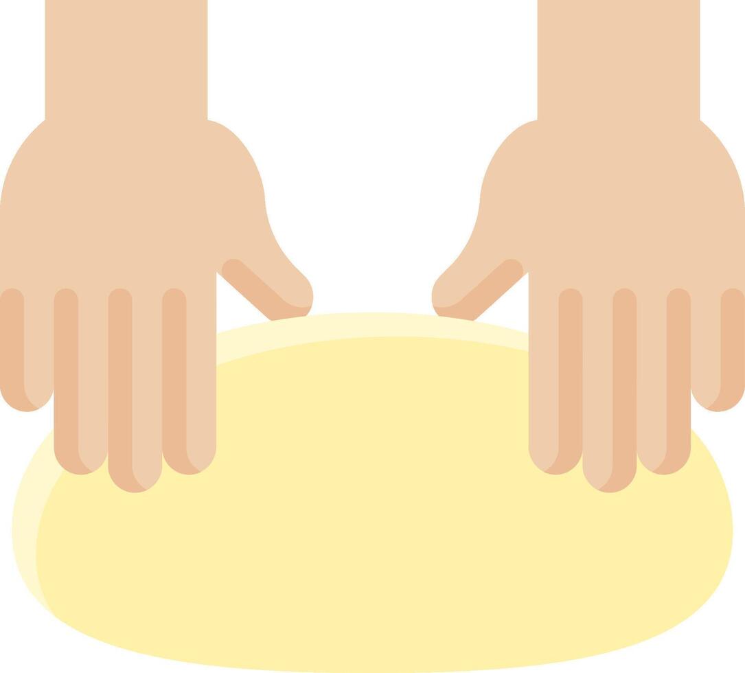 Hands holding a dough ball on a white background vector