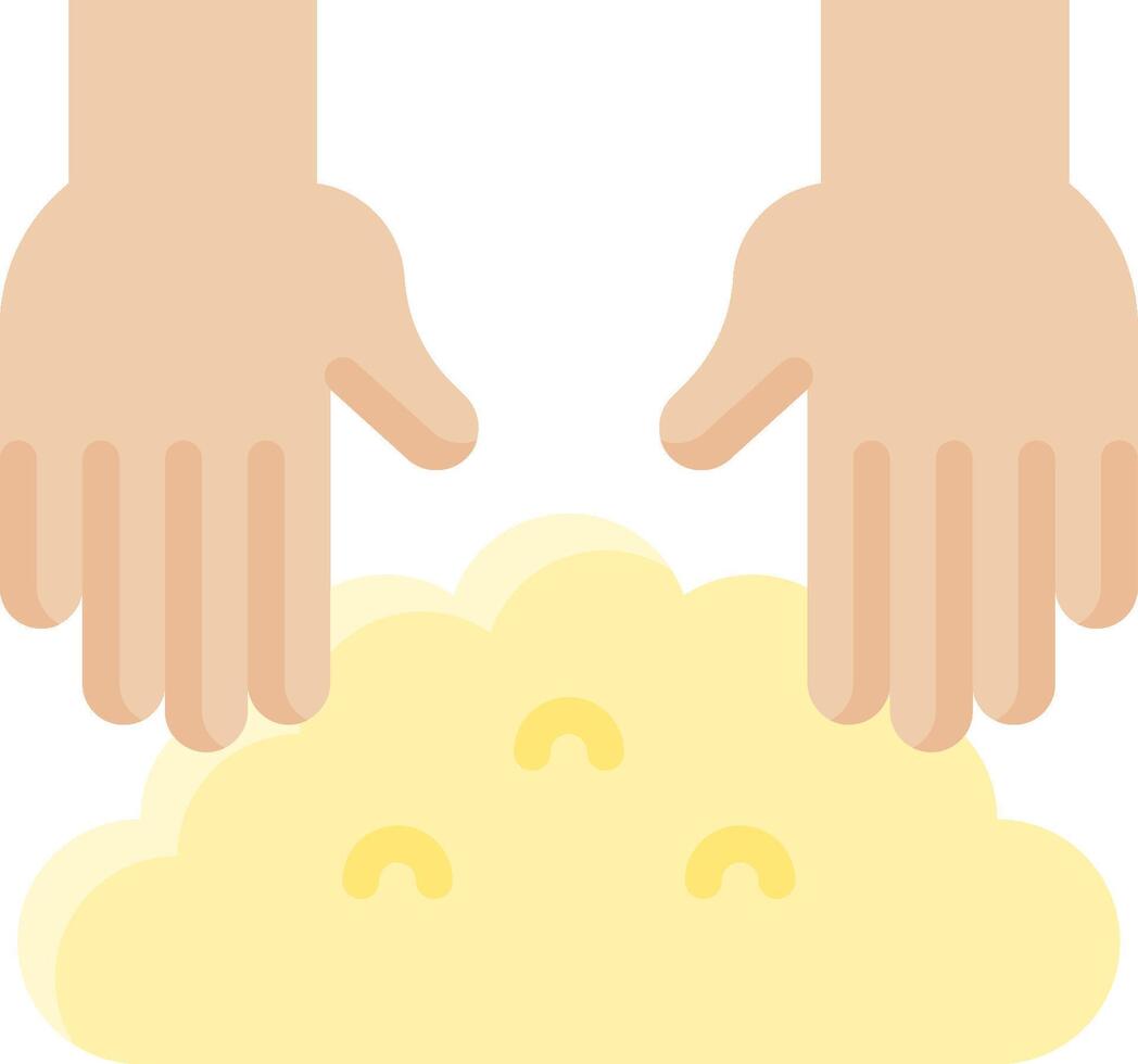 Hands washing a yellow cloud vector