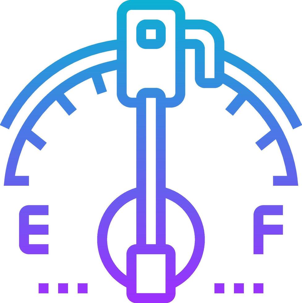 A gas gauge with a blue and purple outline vector