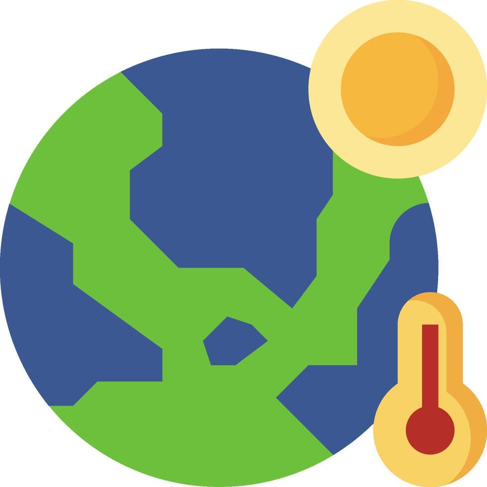 The earth is surrounded by a sun and a thermometer vector