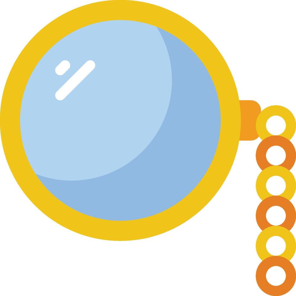 A magnifying glass with a chain around it vector