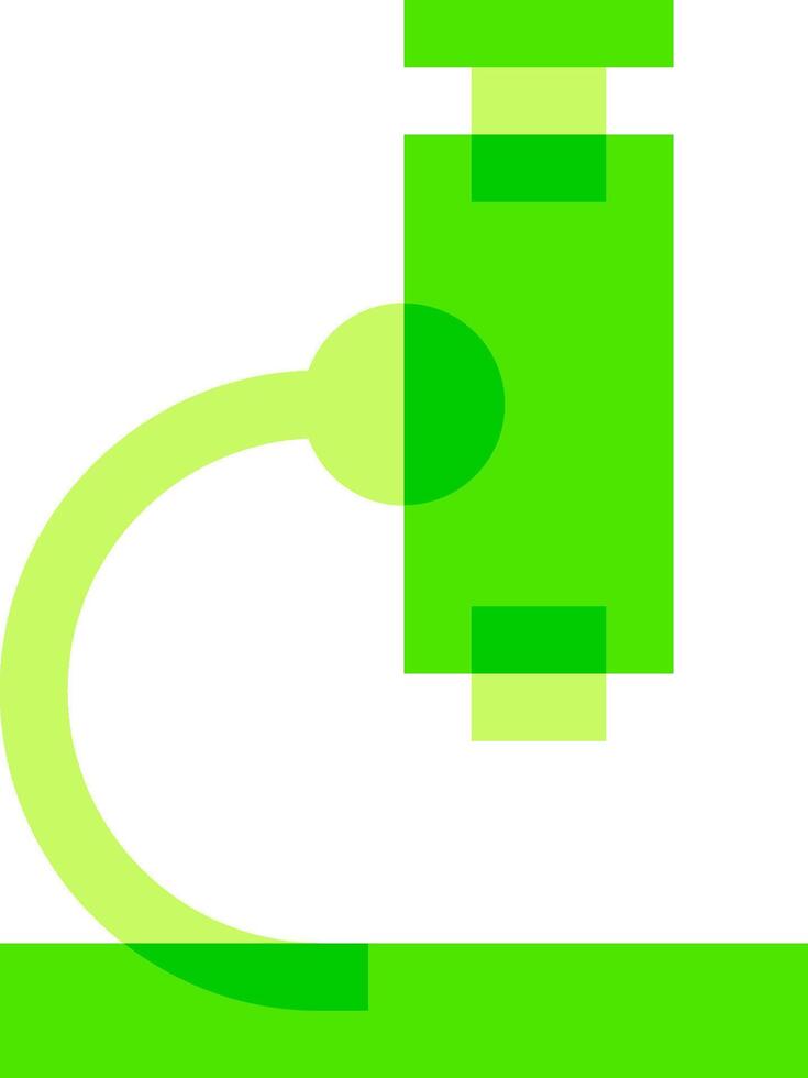 A green microscope with a green light vector