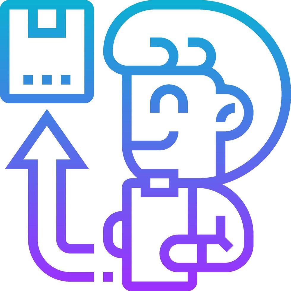 A man holding a floppy disk and an arrow pointing up vector