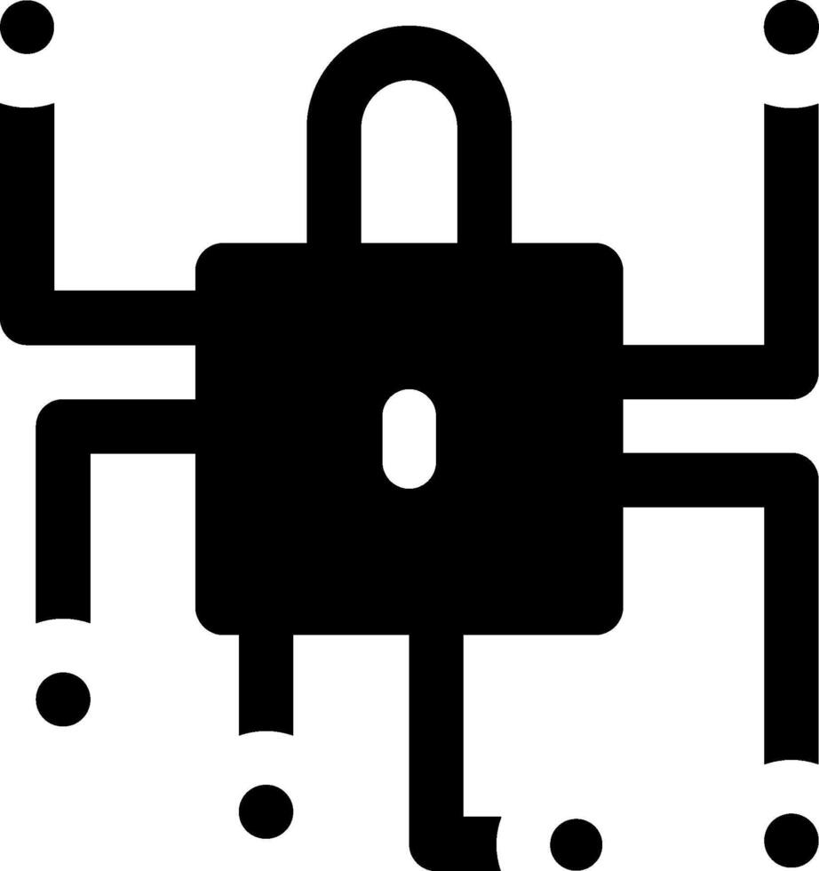 A black and white illustration of a padlock vector