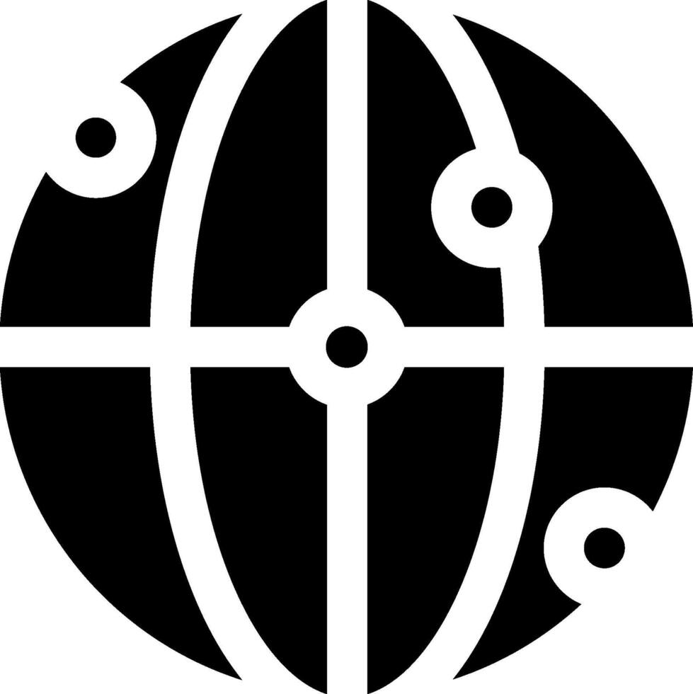 A black and white globe with circles on it vector