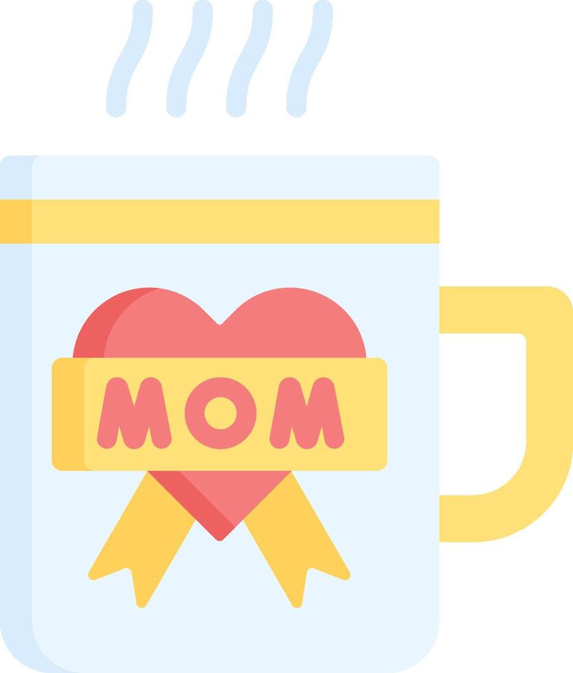 A coffee mug with a heart and ribbon on it vector