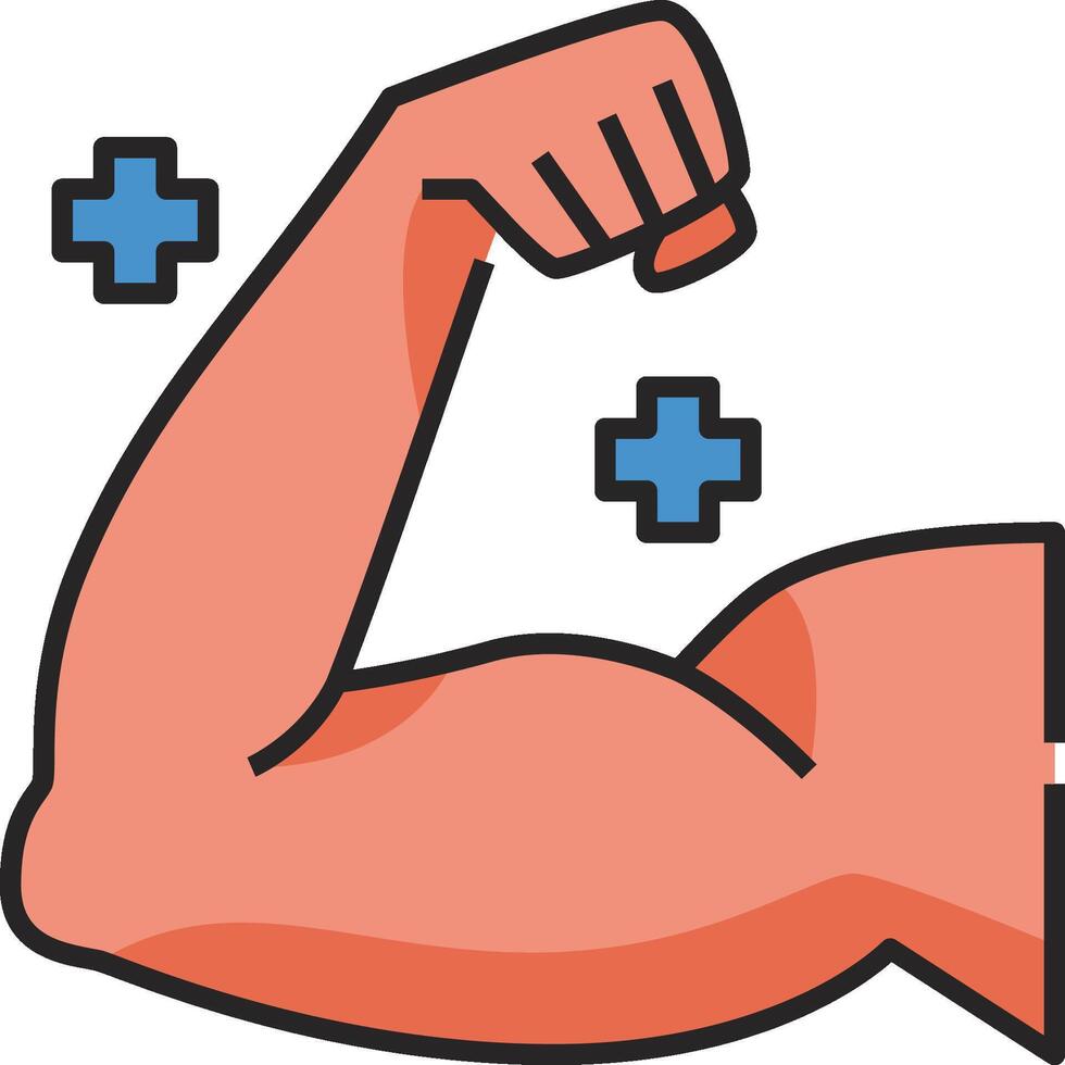A cartoon arm with a blue cross on it vector
