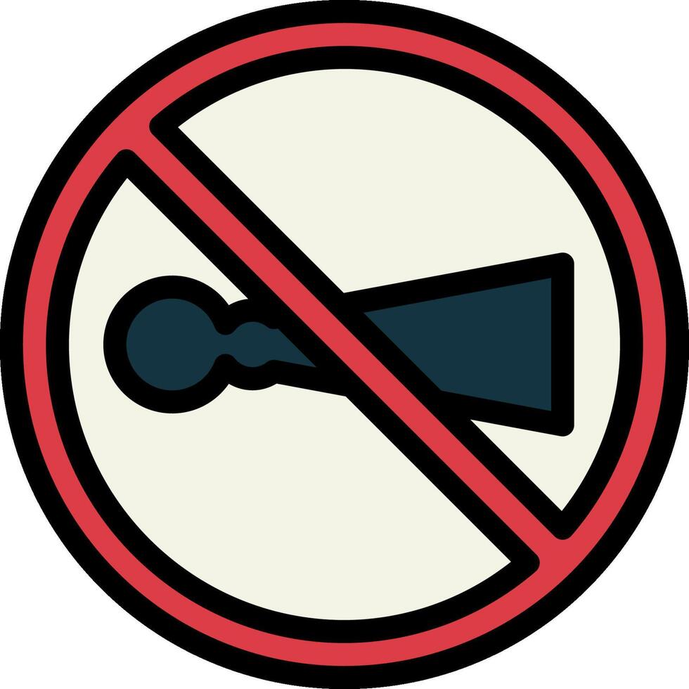A no horn sign with a horn in the middle vector