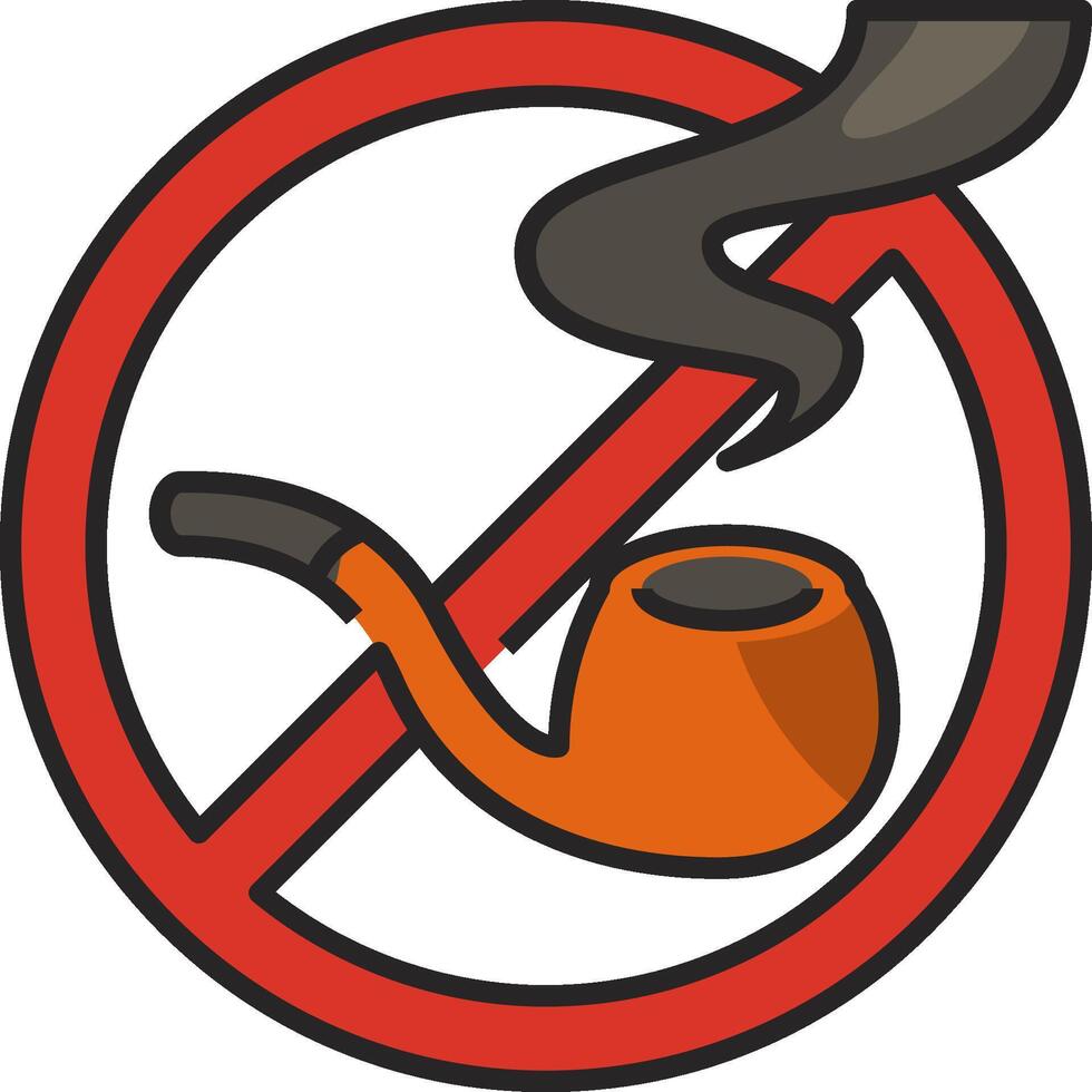 No smoking sign with a pipe and a cigarette vector