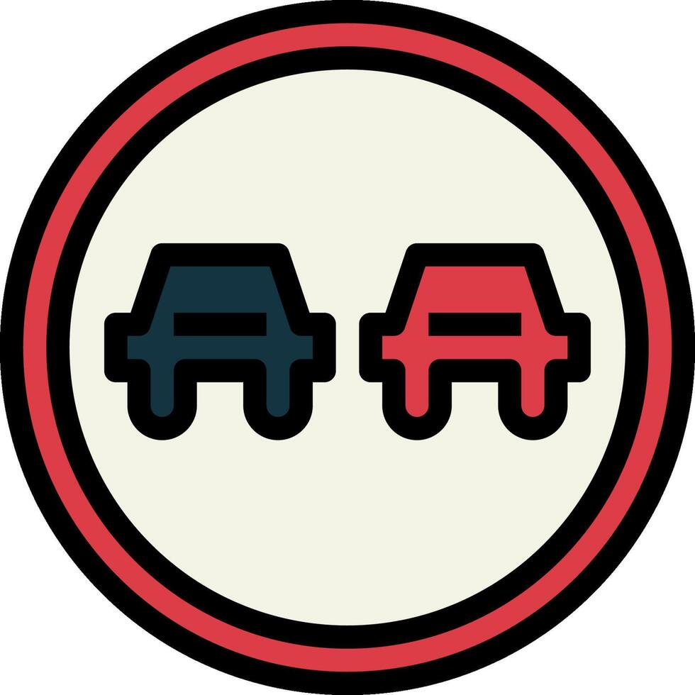 Two cars are shown in a circle with a red and blue border vector