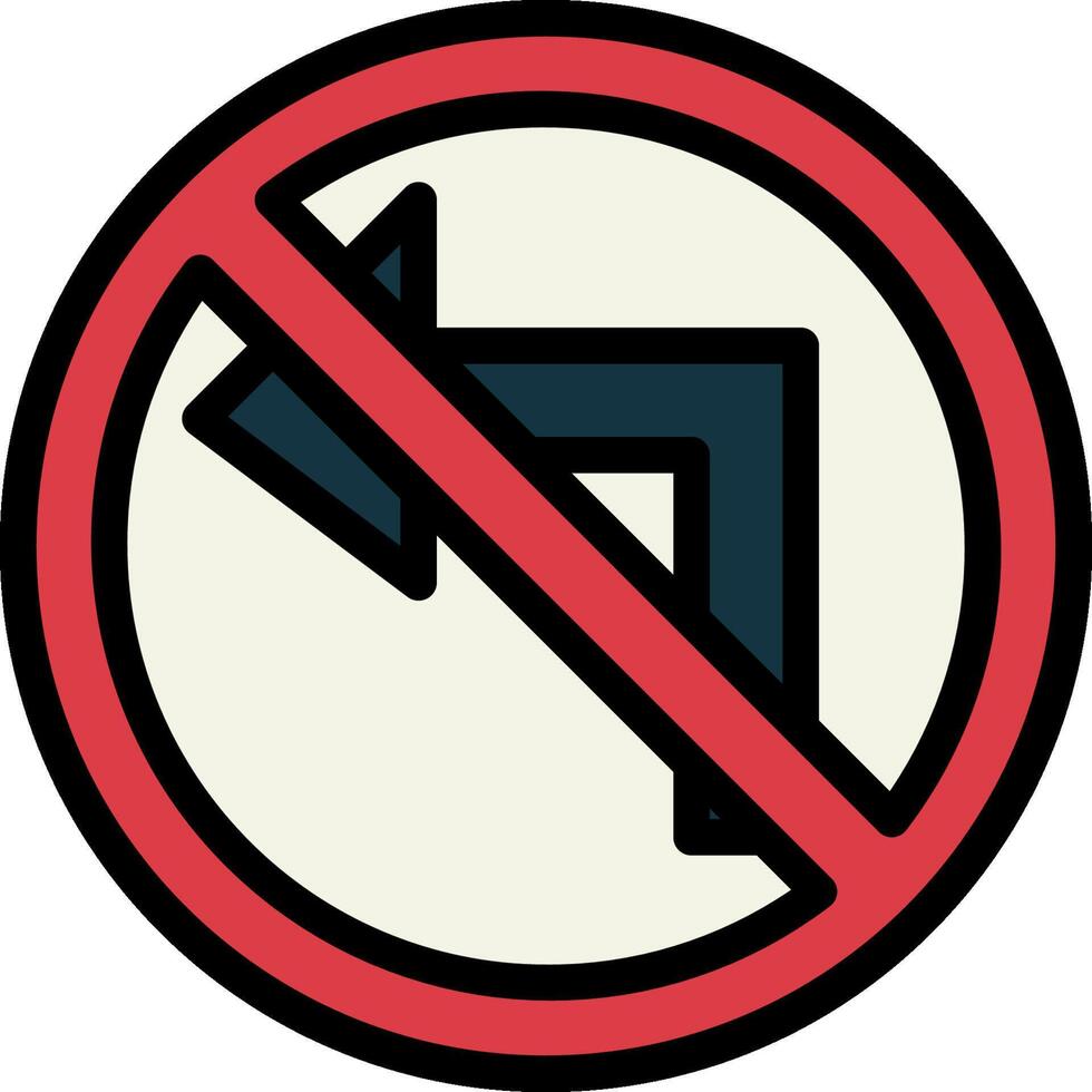 A no left turn sign is shown in a circle vector