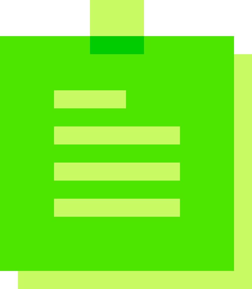 A green paper clip with a line on it vector