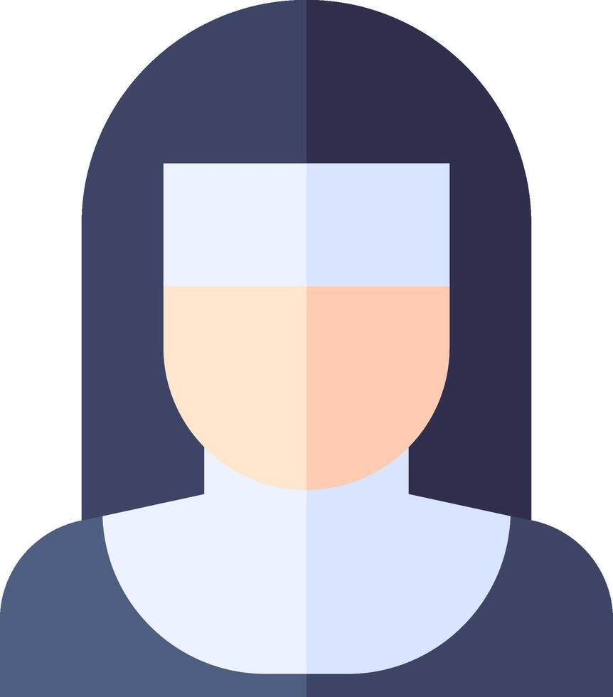 A nun icon with a white headband vector