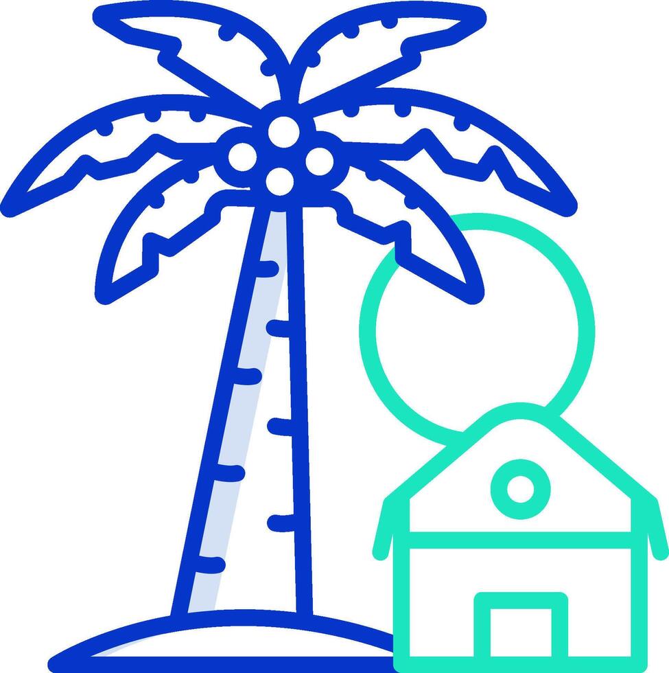A house and palm tree in front of a house vector