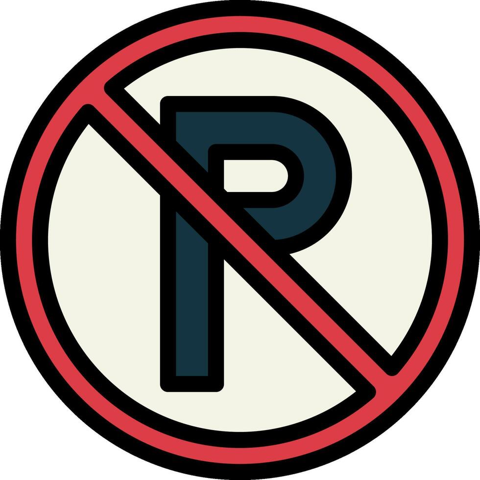 A no parking sign with a red circle and a black line vector