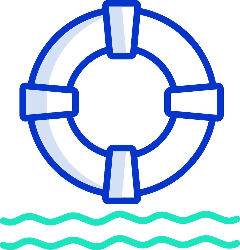 A life preserver in the water vector