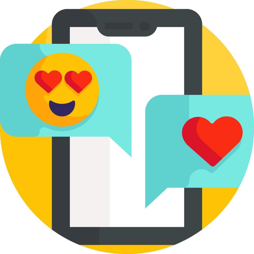 Mobile app for emoji chat vector