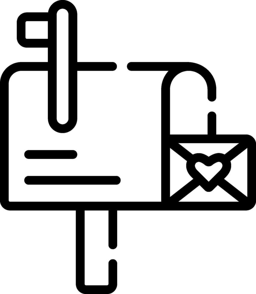 A black and white illustration of a mailbox with a lock vector
