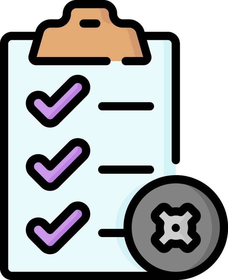 A checklist with a button and a check mark vector