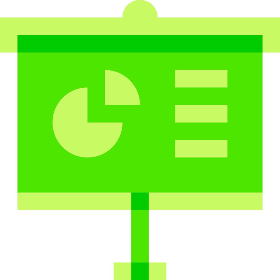 A green board with a pie chart on it vector