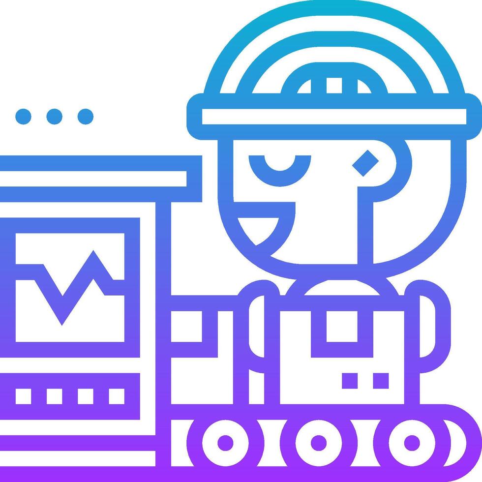 un hombre en un casco es trabajando en un computadora vector