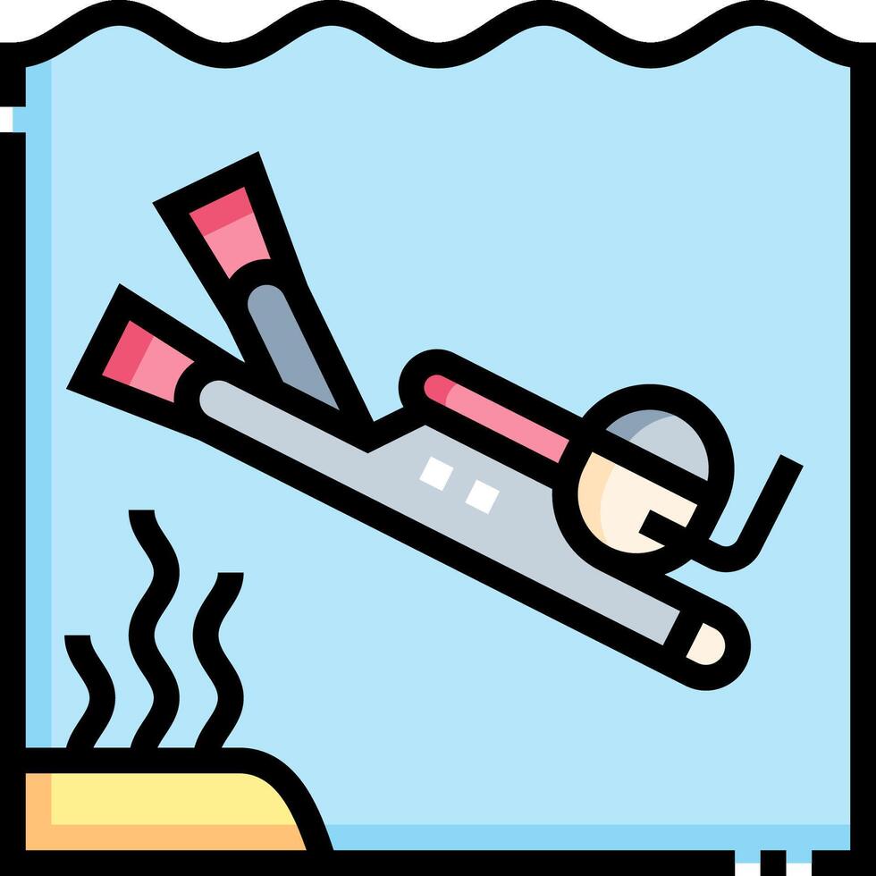 A person diving in the water with a scuba mask vector