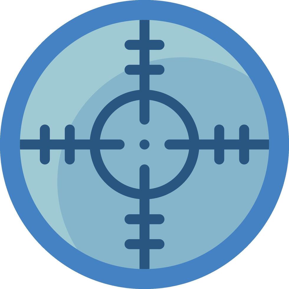 A crosshair icon on a blue circle vector