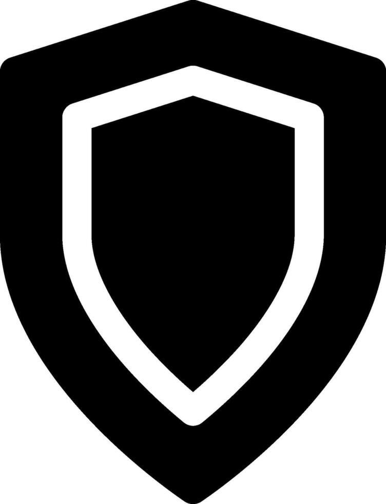 A black and white shield icon vector