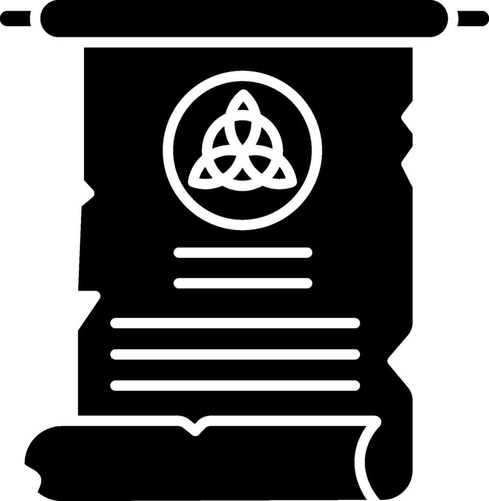 A scroll with a celtic symbol on it vector