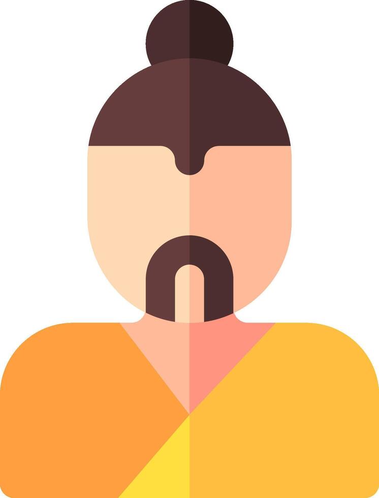 A man with a beard and a yellow shirt vector