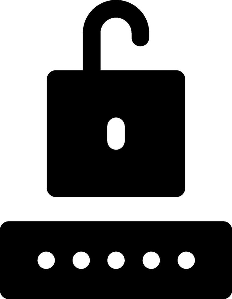 A black and white image of a padlock vector