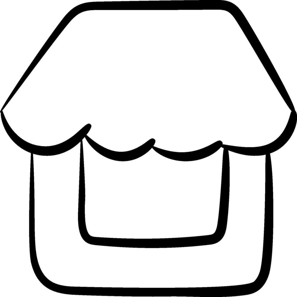 A black and white drawing of a house vector