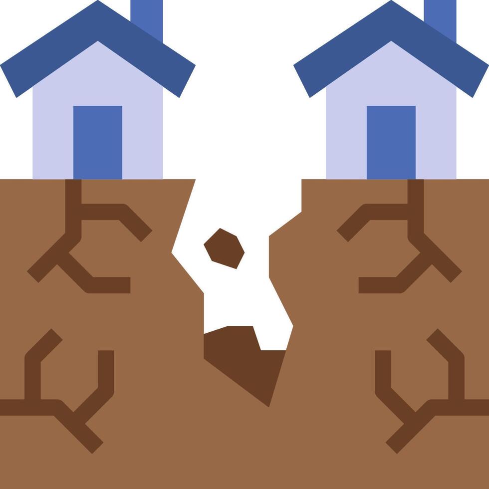 Two houses are in the ground and one is on top vector