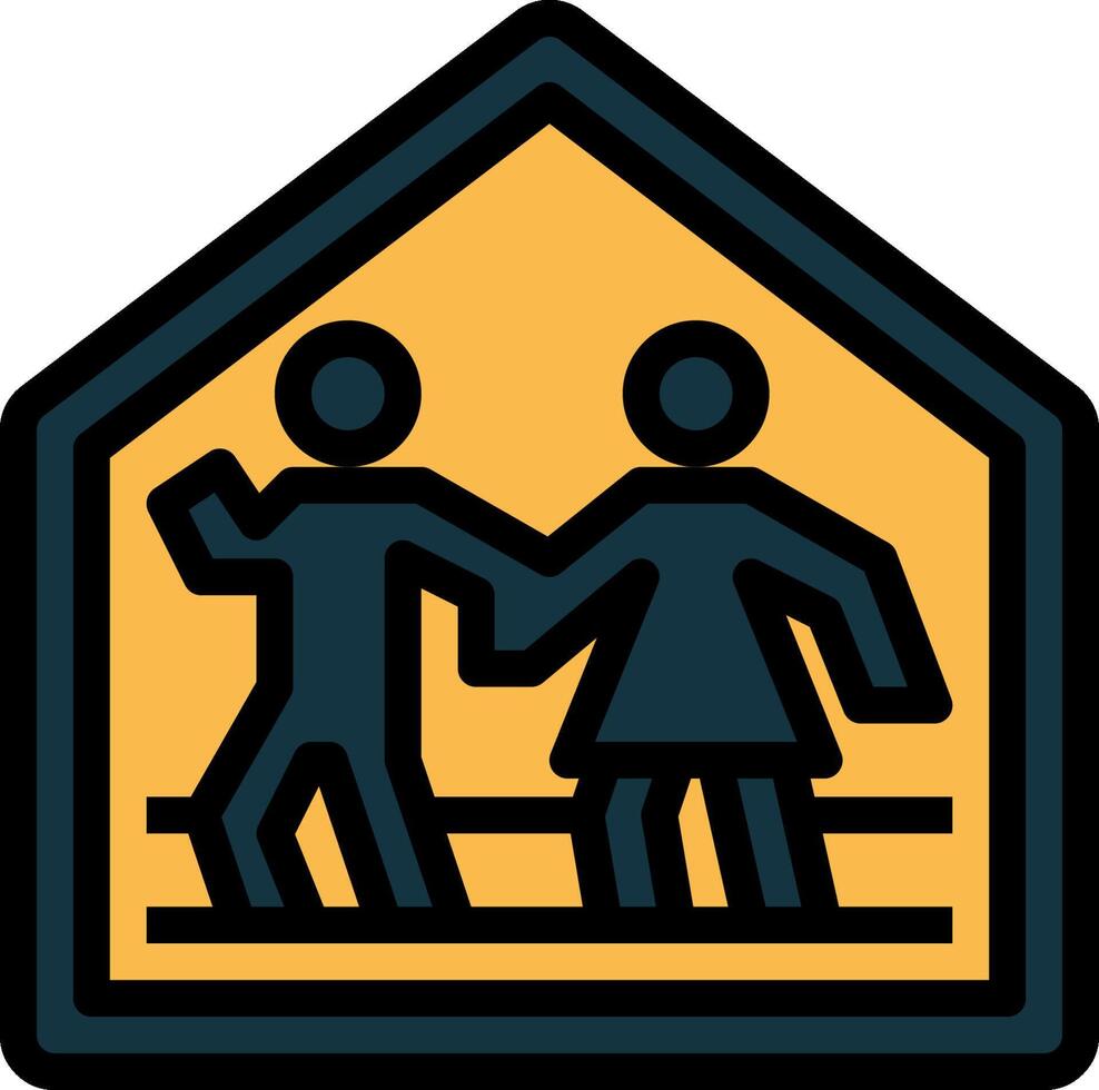 A couple is walking in a house with a yellow and black house vector