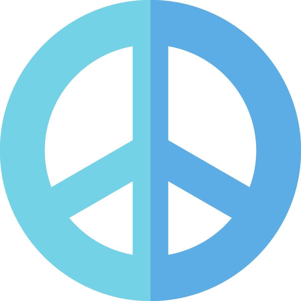 A blue and white peace symbol vector