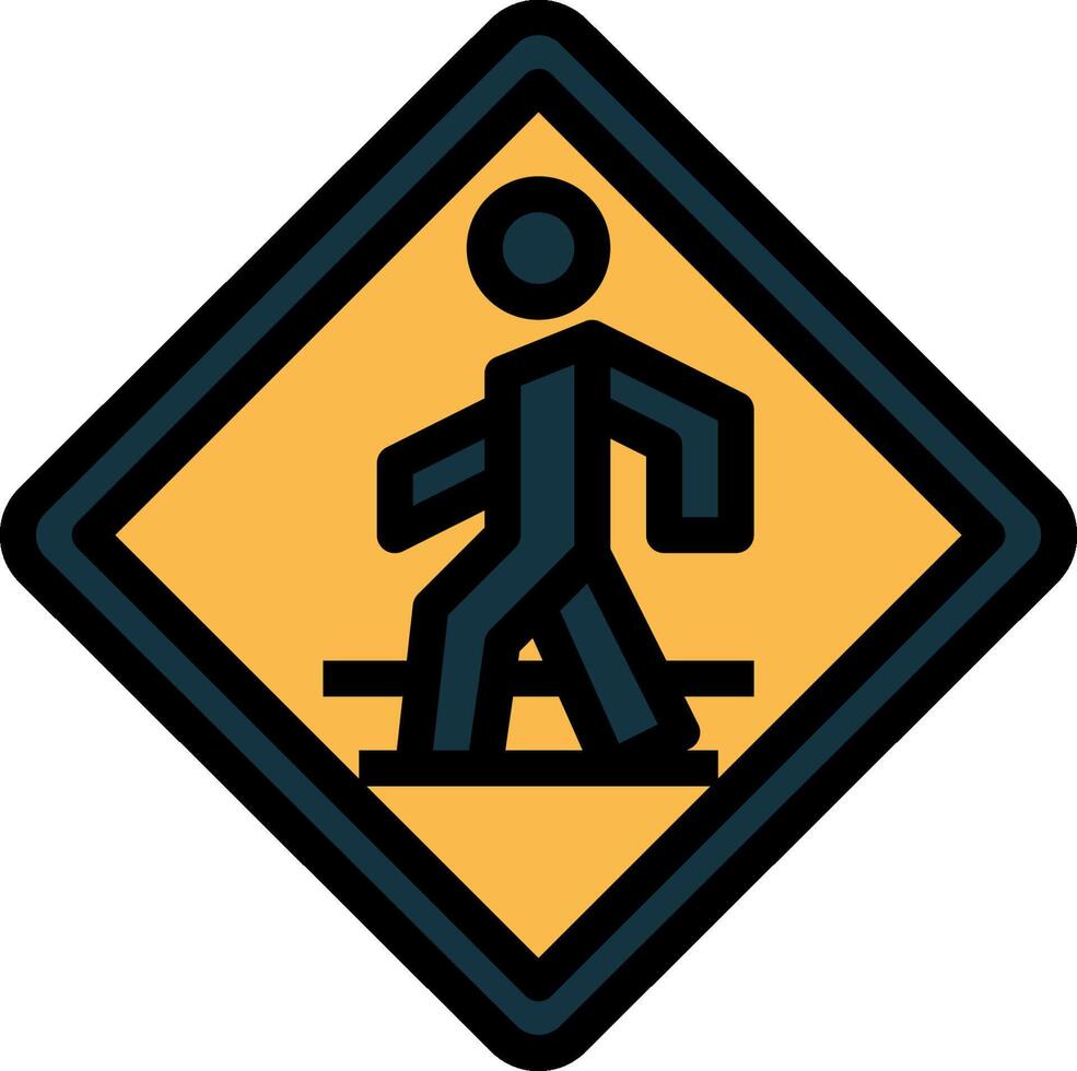 A pedestrian crossing sign with a man walking across the street vector