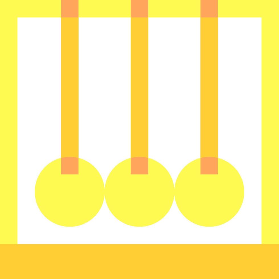 A yellow square with three yellow balls in it vector