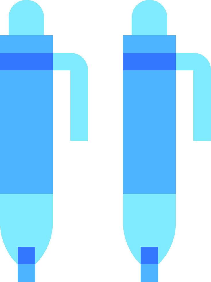 Two blue water bottles with handles vector