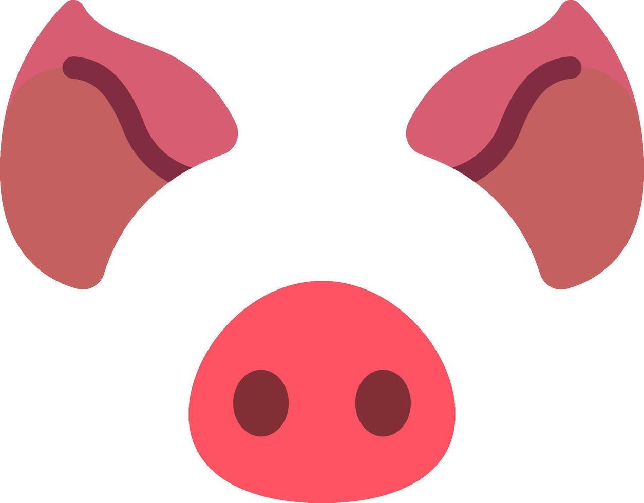 A pig's head with ears and nose vector