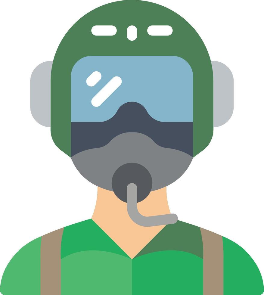 Aviation helmet avatar illustration vector