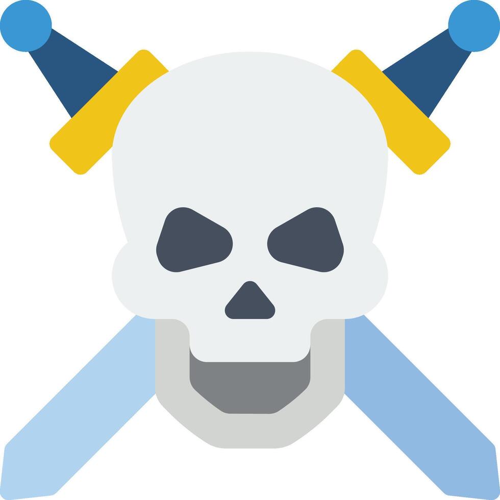 A skull with two crossed swords and a crown vector