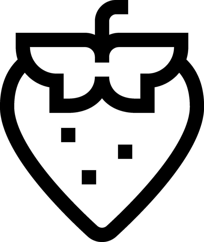 A strawberry icon with a black outline vector