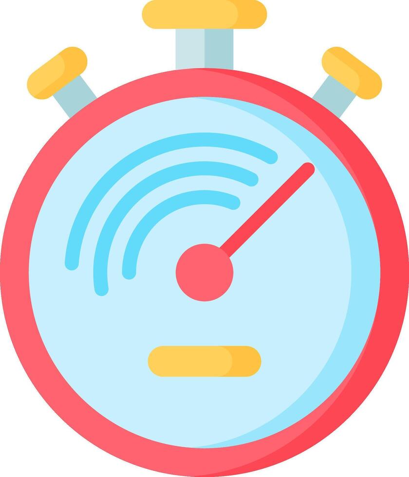 A stopwatch icon with a red and blue background vector
