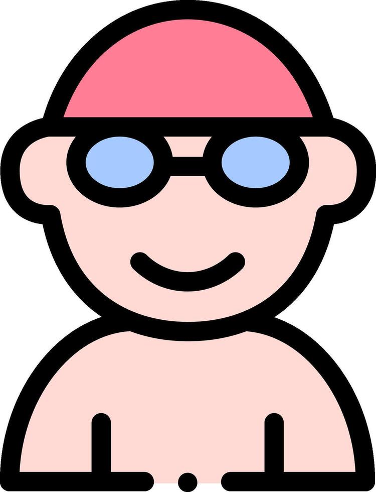 A cartoon swimmer with goggles and a red cap vector