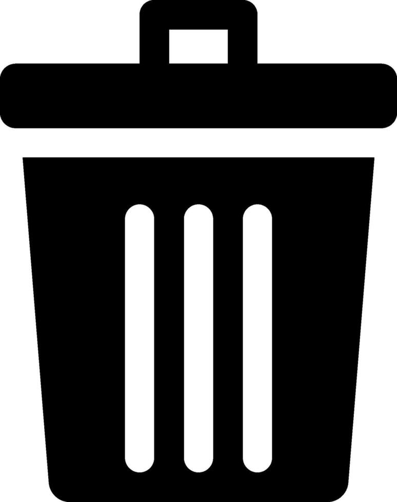 A black trash can icon on a white background vector