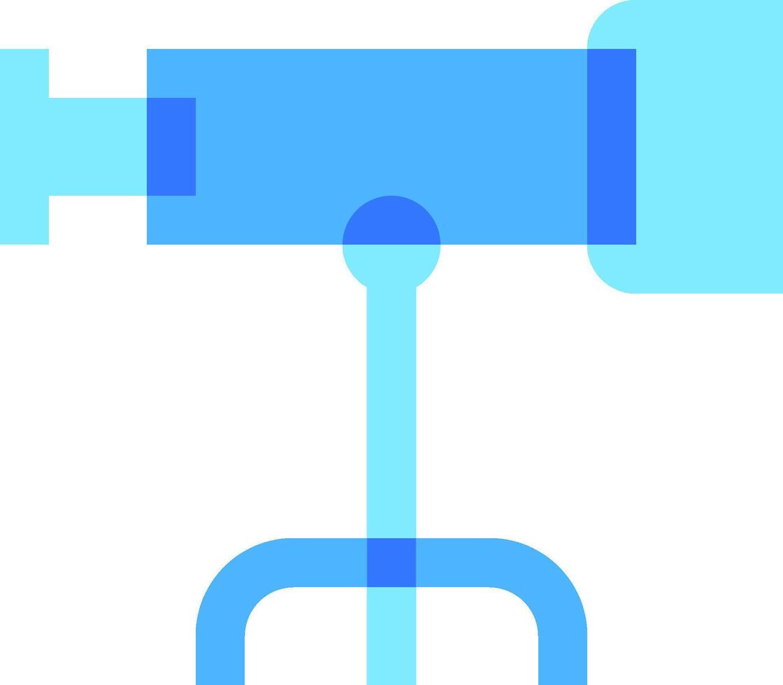 A blue and white camera on a stand vector
