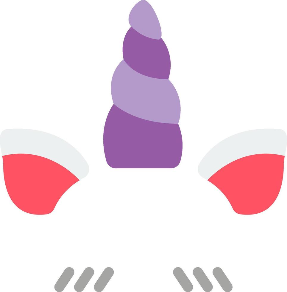 A purple unicorn with pink ears and a pink nose vector