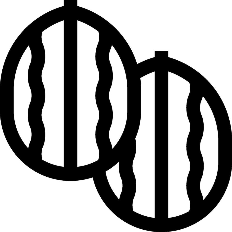 Two black and white images of two melons vector